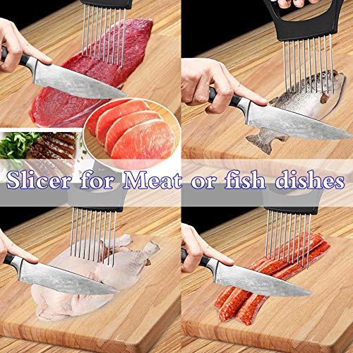 Stainless Steel Onion Holder for Slicing,Onion Slicer Holder,Onion Cutter for Slicing of Onions,Tomatoes,Avocados,Eggs and Other Vegetables,KItchen Utensils