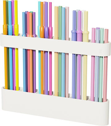 Straw Holder for Cabinet Door, Silicone Straw Organizer for Cabinet Door, Kitchen Cabinet Organizer Reusable Straws Dispenser