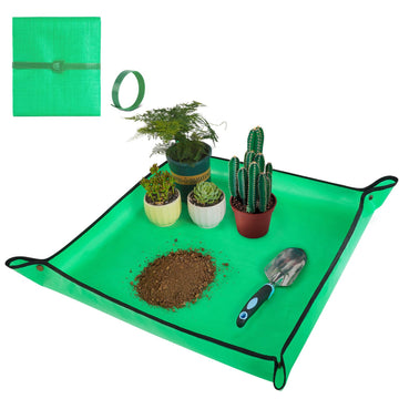 HNXTYAOB Repotting Mat for Indoor Plant Transplanting and Mess Control 27"x 27" Thickened Waterproof Potting Tray Foldable Succulent Potting Mat