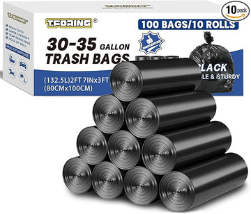 30-35 Gallon Trash Bags Heavy Duty 1.5 Mil - 31" x 39" 100 Count Large Black Garbage Bags 30+ Gallon Strong Plastic Trash Can Liners