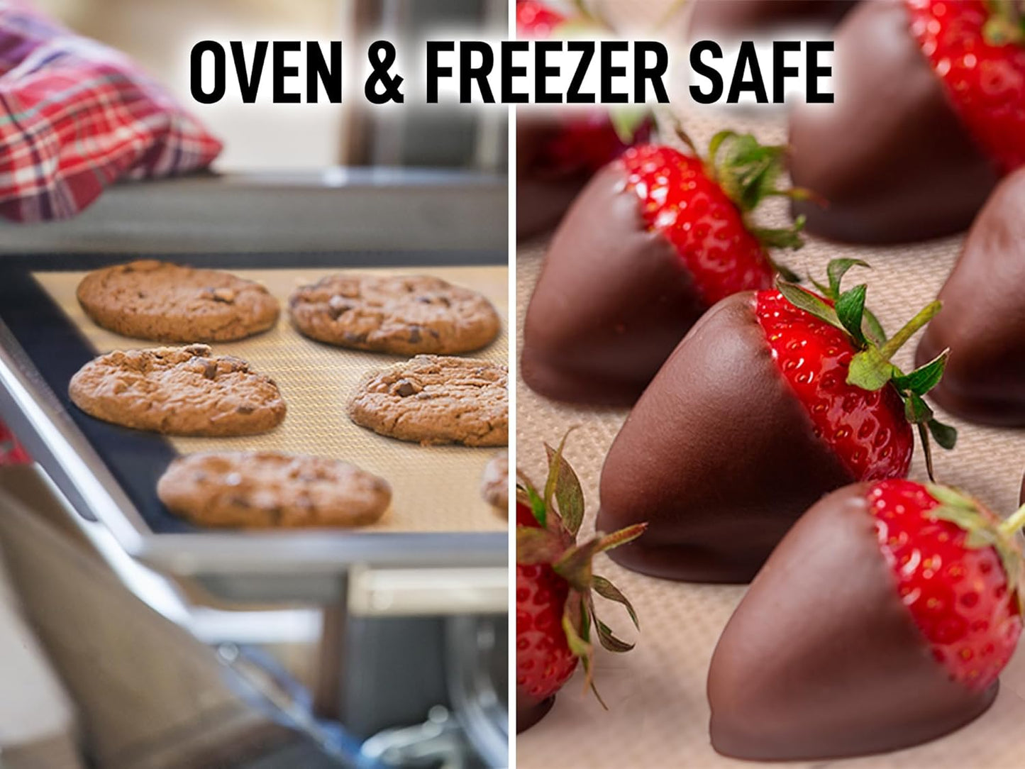 Zulay Kitchen Silicone Baking Mat Set – 2-Pack 16.5″ × 11.6″ Reusable Non-Stick Silicone Baking Sheets, Food-Safe, Heat-Resistant up to 250°F – Perfect for Cookies, Pastries & Oven Use (Dark Gray)
