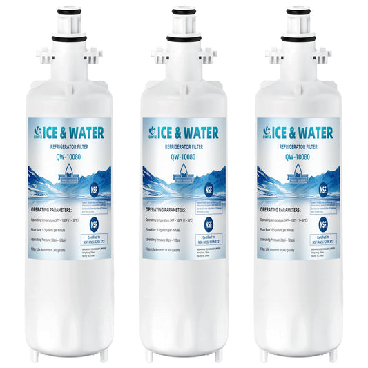 3-Pack ADQ360061 LT700P Water Filter Replacement for LG Kenmore Elite, Compatible with LG ADQ36006101 795 9690 LFDS22520S LFXS30766S, 200 Gallon Capacity