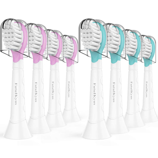 Kids Replacement Heads for Philips Sonicare: 3+ Years Old Children Soft Electric Toothbrush Compact Child Brush Head for Boys Girls, Pink & Blue 8 Pack