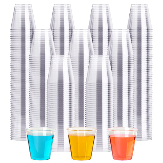 2 OZ 500 Pack Plastic Shot Glasses, Disposable Cups, Wine Tasting Cups, Small Plastic Tumbler for Whiskey, Wine Tasting, Food Samples, Perfect for Halloween, Thanksgiving, Christmas Party