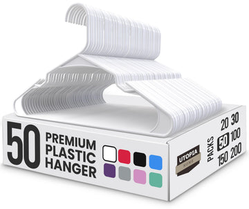 Utopia Home - Plastic Hangers 50 Pack - Space Saving Clothes Hanger