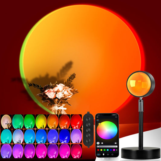 LED Sunset Lamp Projector,Multicolor Changing with USB Port,Sunset Light 180°Rotation for Room Decor,Sunset Lamp for Bedroom,Photography Party,Tiktok