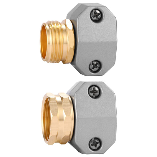 Zinc and Aluminum Male and Female Coupling, Fits All 5/8-Inch and 3/4-Inch Garden Hose Repair Fitting, 2 Pack(Female & Male)