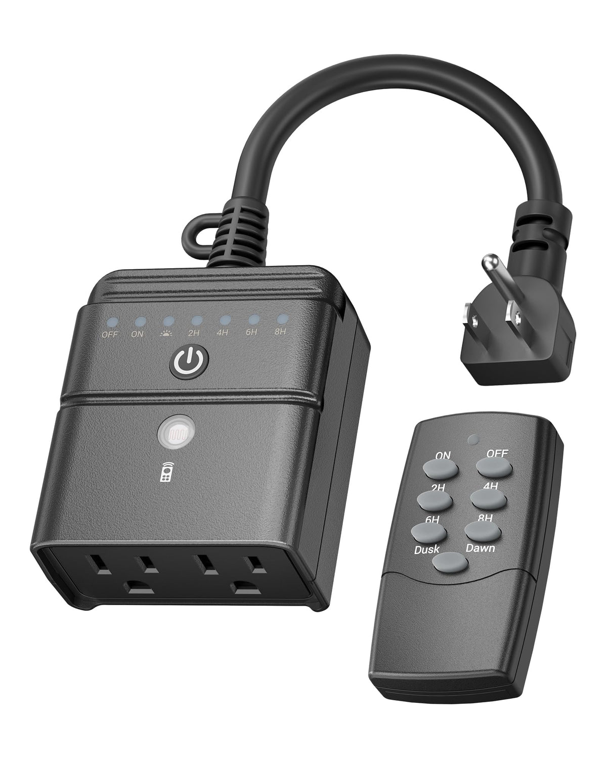 BN-LINK Outdoor Timer for Lights, 100FT Remote Control