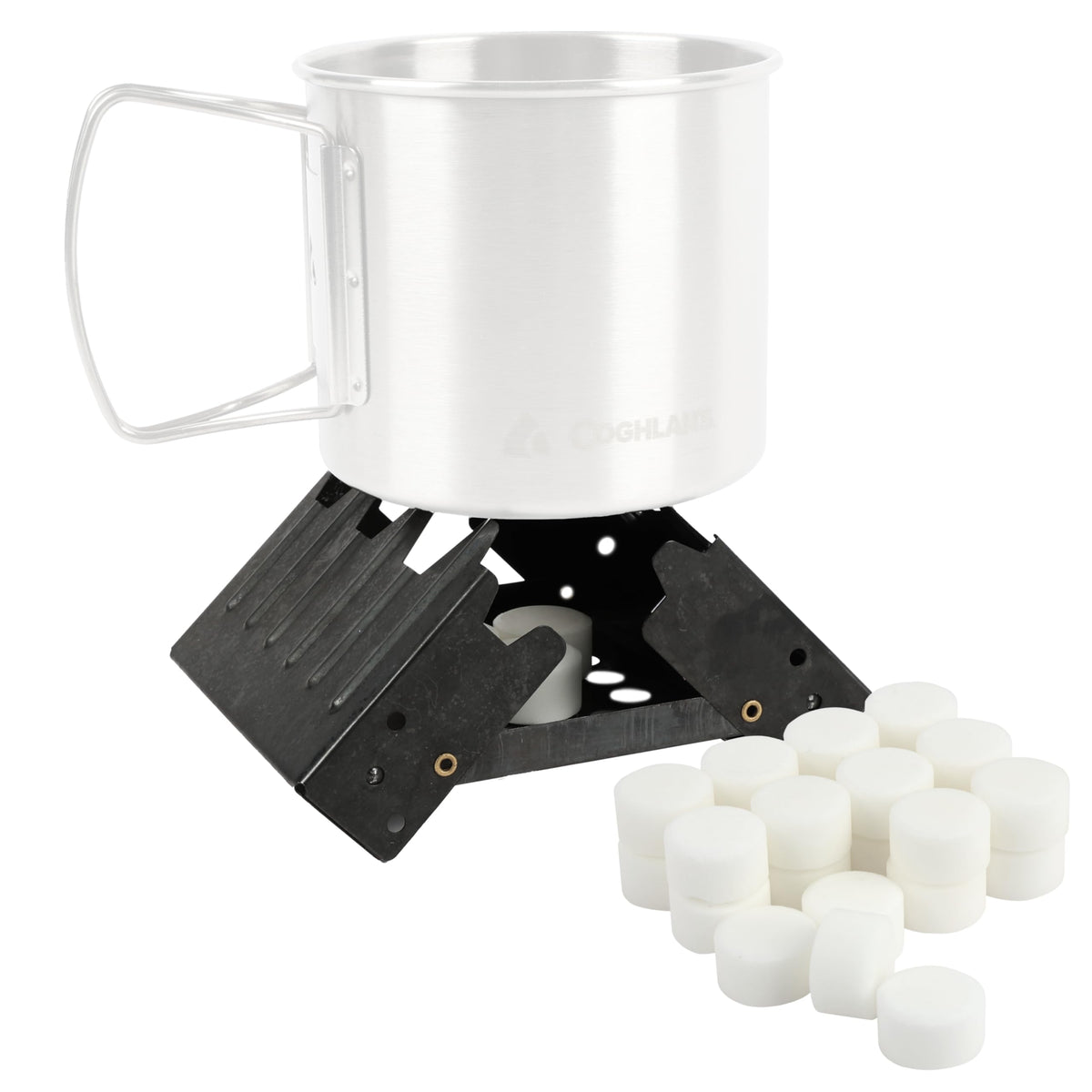 Coghlan's Emergency Stove - Lightweight, Portable Camping Stove for Backpacking, Survival, and Outdoor Cooking - Foldable Design with 24 Fuel Tablets Included (Compact for Travel and Storage)