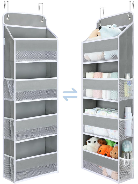 Yecaye 1 Pack Over the Door Organizer, 35.2lbs Load Toy Stuffed Animal Storage, Large Capacity Swing-proof Hanging Bathroom Organizers and Storage