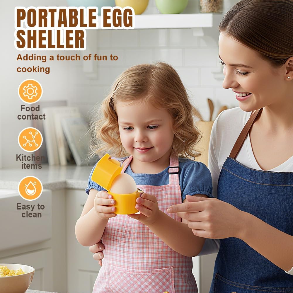 Upgrade Egg opener, 2026 New Egg Cutter Egg Cracker Tool Multifunctional Egg Cutter Multipack, Stainless Steel Egg Shell Separator for Raw Eggs Gadgets Cracker Tool (1, Yellow)