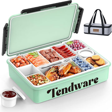 Chilled Portable Snackle Box Container Insulated Bag Keep Food Warm 12 Compartment Divided Serving Tray Reusable Ice Pack Birthday Gift Road Trip