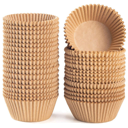Caperci Standard Natural Cupcake Liners 500 Count, No Smell, Grease-Proof Paper Muffin Liners, Food-grade Baking Cups for Cupcakes, Muffins, Nuts