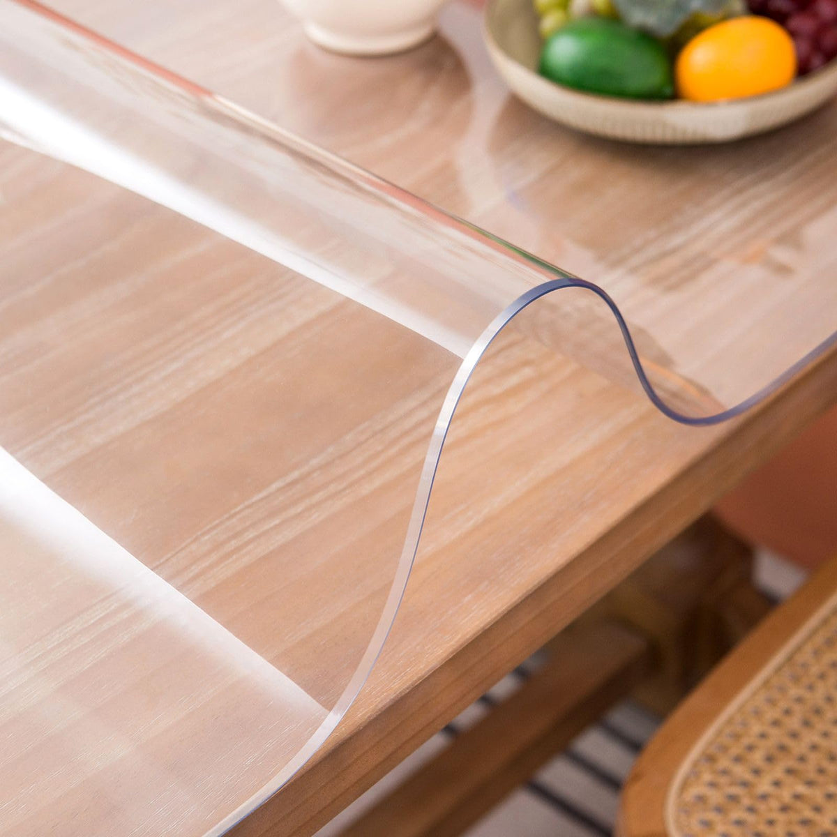 Clear Table Cover Protector, 14 x 24 Inch Clear Desk Mat, 1.5mm Thick Plastic Table Cover, Transparent Desk Cover, Desk Protector Mat for Desktop, Writing Desk