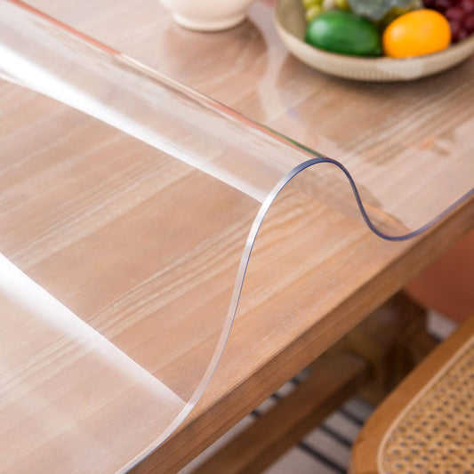 Clear Table Cover Protector, 14 x 24 Inch Clear Desk Mat, 1.5mm Thick Plastic Table Cover, Transparent Desk Cover, Desk Protector Mat for Desktop, Writing Desk