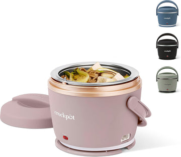 Crock-Pot 20-Ounce Electric Lunch Box, Portable Food Warmer, Blush Pink| Perfect for Travel, Car, On-the-Go| Spill-Free, Dishwasher-Safe