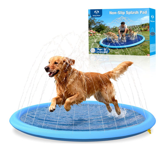 67'' Splash Pad for Dogs and Kids, Dog Splash Pad Heavy Duty, Thick Non-Toxic Dog Pool, PVC Tear-Resistant Pup Paradise Sprinkler Pads Summer Fun Outdoor Water Pools for Toddlers & Pets