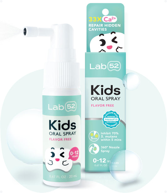 LAB52 Kids Oral Spray, Toddler Toothpaste Helper for Daily Oral Care and Fresh Breath, Children Approved with Fluoride Free for Newborn to Preschoolers, Xylitol Flavor Free