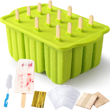 Popsicle Molds Silicone BPA-free,12 Pieces Popsicle Trays for Freezer, Homemade Ice Cream Popsicle Molds, Large Ice Pop Maker Set