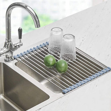 Seropy Roll Up Dish Drying Rack, Over The Sink Dish Drying Rack Kitchen Rolling Dish Drainer