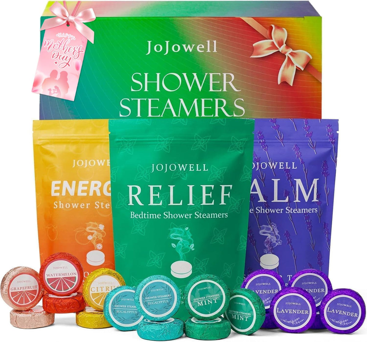 Shower Steamers Aromatherapy - 18 Pack Birthday Gifts for Women Men, Mothers Day Gifts for Mom Wife Grandma from Daughter Son, Self Care with Natural Essential Oils Relaxation Home SPA