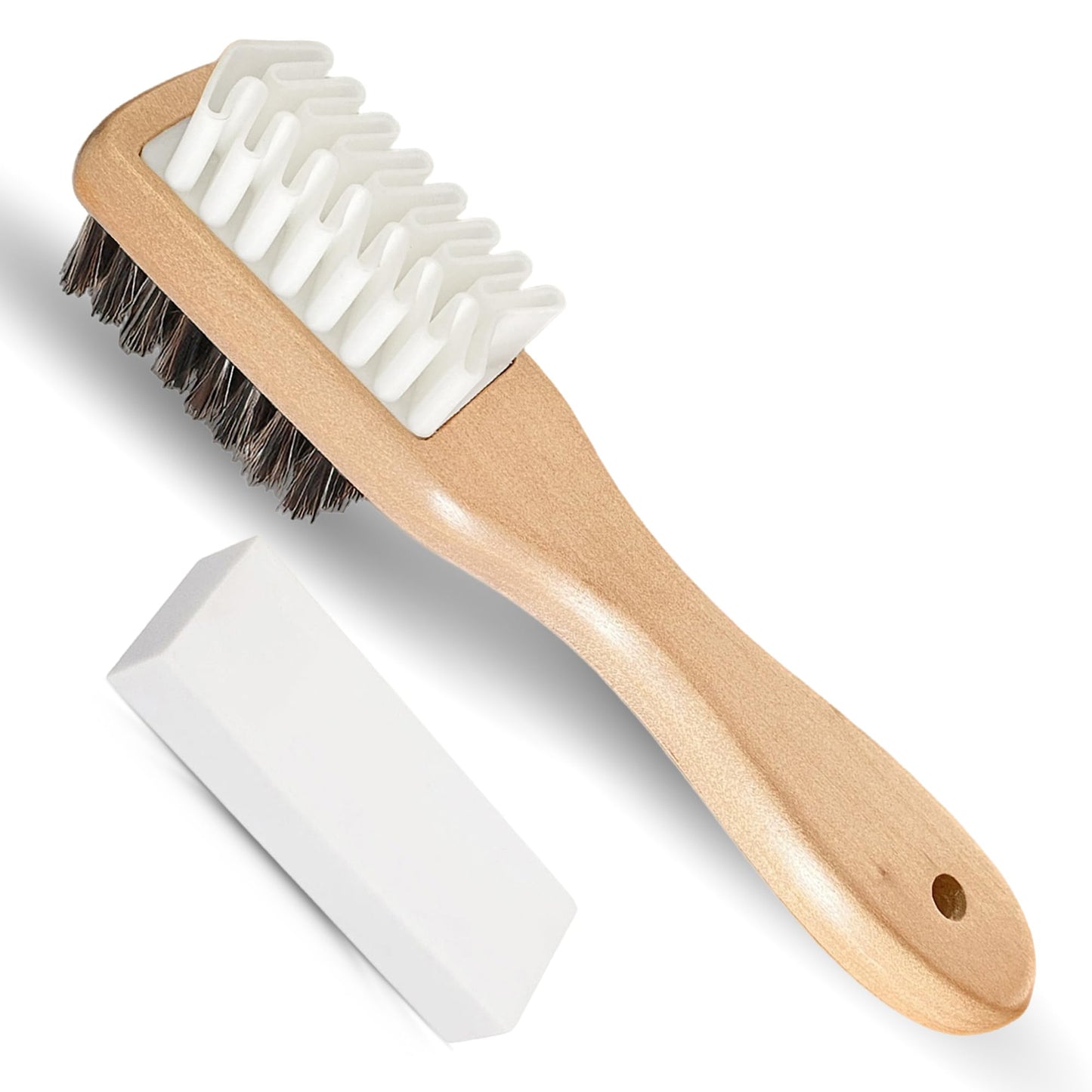 Suede Brush and Eraser, Suede Shoe Cleaner with Crepe & Brass Bristle Brush and Suede Eraser, Safe Effectively Solves Stubborn Stains on Sneaker Leather, Suede, Nubuck Care