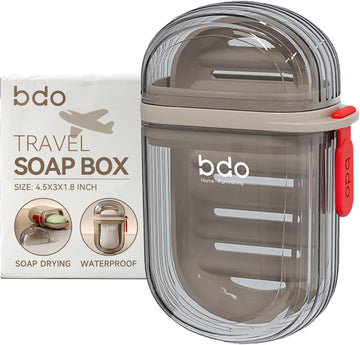 Travel Soap Case, Leakproof Soap Container with Lid, Portable Bar Soap Holder for Traveling, Soap Dish for Bathroom, Shower, Gym, School, Camping