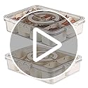Bandesun Divided Serving Tray with Lid and Handle - Snackle Box Charcuterie Container for Portable Snack Platters - Clear Organizer for Candy, Fruits, Nuts, Snacks - Perfect for Party, Entertaining