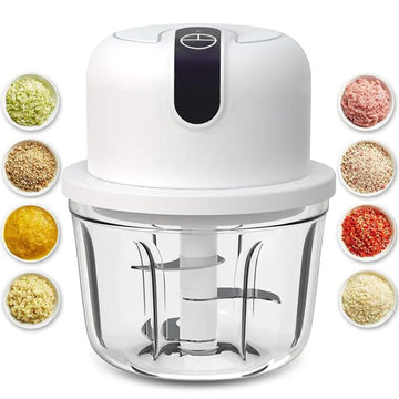 350ML Electric Garlic Chopper, Portable Veggie Chopper, Garlic Grinder Masher Onion Chopper, Blender to Vegetable, Cordless Food Processor
