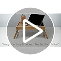 Fibogollo 2 Pack Bamboo Bed Tray Table with Folding Legs,Breakfast Trays,Serving Tray for Food and Snack,Laptop Trays for Working(Natural)