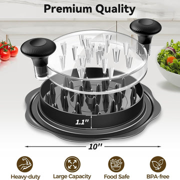 10" Pro Chicken Shredder Tool Twist Large for Kitchen, BPA-Free Food-Safe Meat Grinder, Visible Chicken Breast Meat Shredder