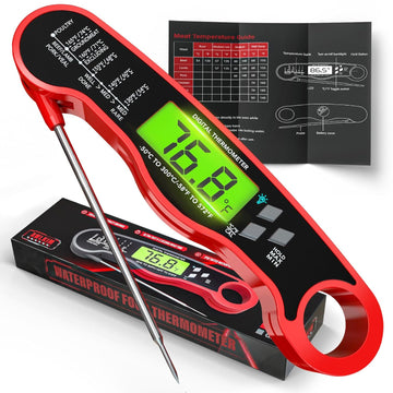 Meat Thermometer Digital - Instant Read Waterproof Food Thermometer with Backlight for Cooking, Grill, Candy, Kitchen & Stocking Stuffers for Men
