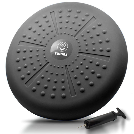 Tumaz Wobble Cushion - Wiggle Seat to Improve Sitting Posture & Stay Focused for Sensory Kids, Balance Disc to Core Strength & Flexible Seating [Extra Thick Balance Board, Pump Included Wobble Board]