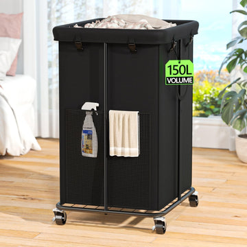 150L Laundry Hamper with Wheels, Rolling Laundry Basket