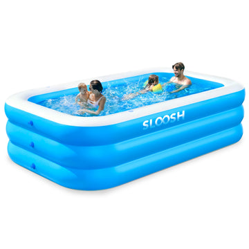 SLOOSH Inflatable Pool for Adults with Seats, 120" x 72" x 22" Full-Sized Blow Up Durable Thickened Above Ground Family Pool