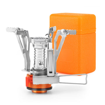 KUBQLIG Portable Camping Stove Backpacking Stove, Specialized Camping Stove with Piezo Ignition Stable Support Wind-Resistance, Camp Stove