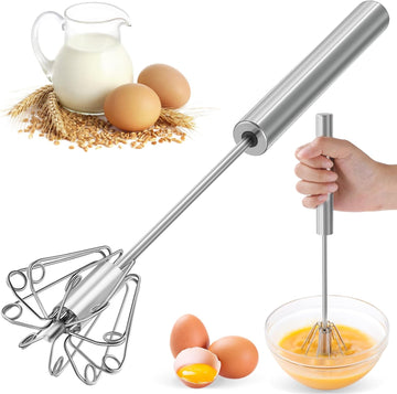 Semi-Automatic Stainless Steel Egg Beater – Hand Push Whisk for Baking, Cooking & Stirring – Perfect for Whisking Eggs, Batters & Creams
