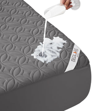 BEDLORE Waterproof Mattress Protector, Queen Size Mattress Pad Noiseless with Deep Pocket 6"-18" Depth