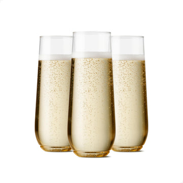 TOSSWARE POP 9oz Flute, Recyclable, Unbreakable & Crystal Clear Plastic Champagne Glasses, Flute, 12 Count (Pack of 1)