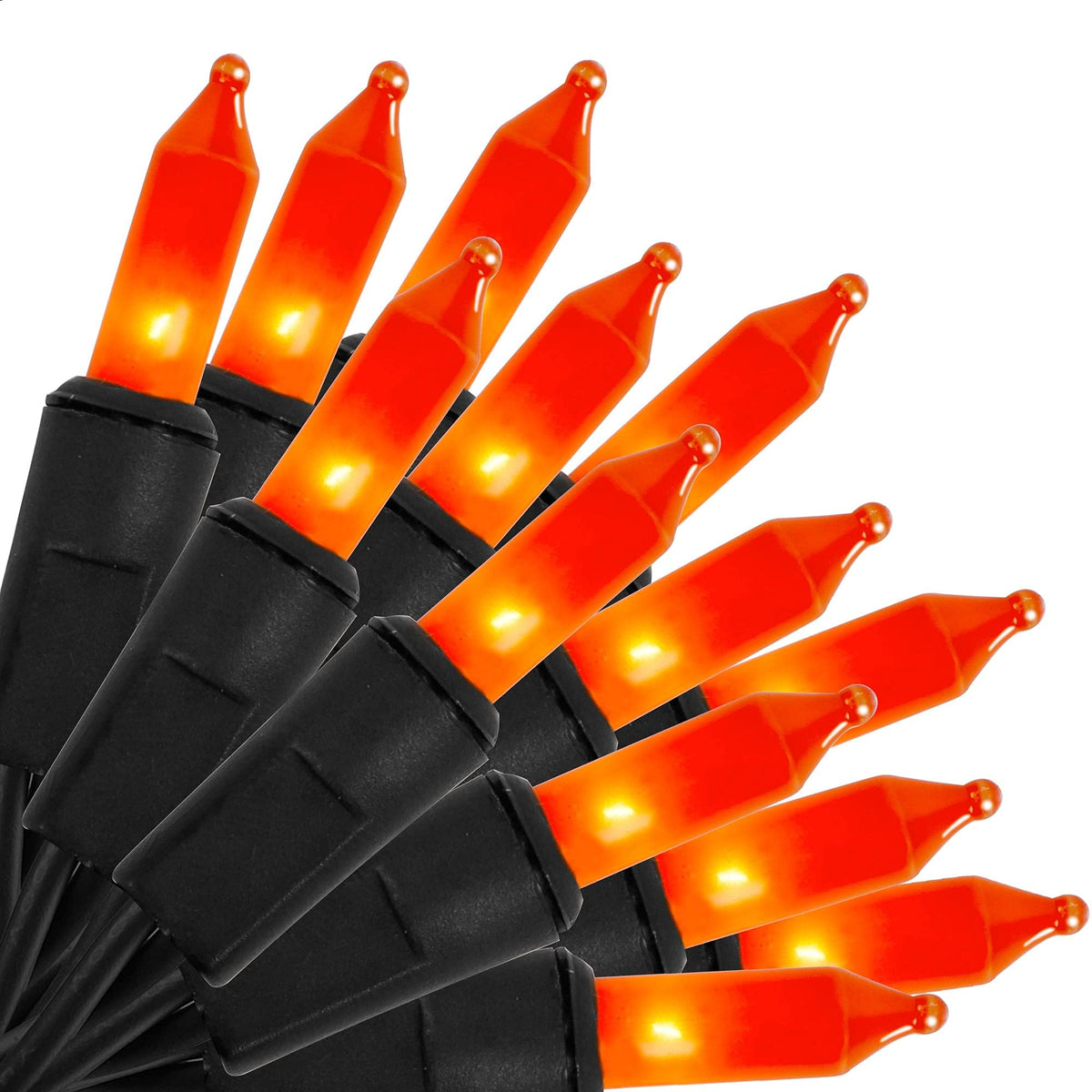 Halloween Lights, 29ft 150 Count Black Wire Incandescent Christmas Mini Lights, 120 V High-Voltage UL Certified Clear Light String Connectable, for