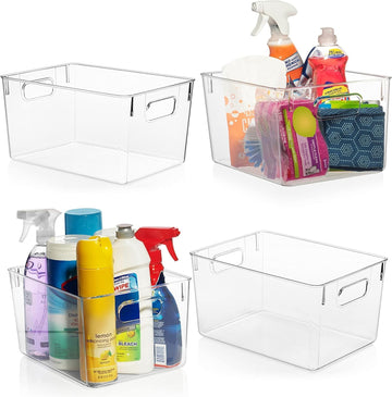 ClearSpace Clear Plastic Storage Bins – Pantry Organizers & Storage Containers, Cabinet Organizer - Home Organization Must Haves for Kitchen