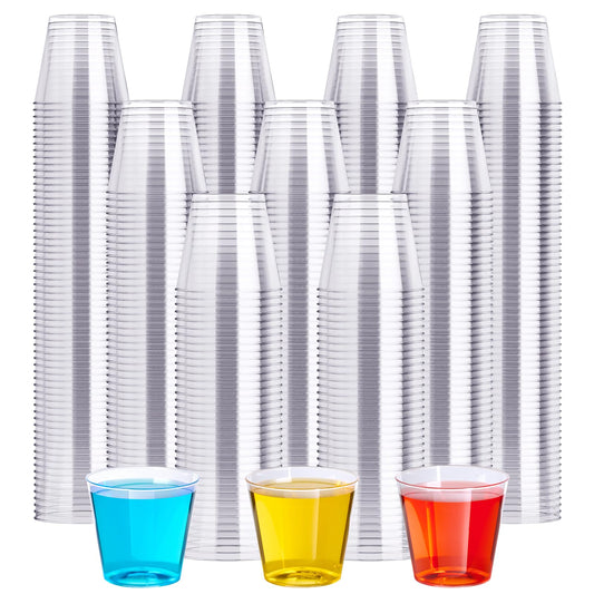 1 OZ 500 Pack Plastic Shot Glasses, Disposable Cups, 1 Ounce Tasting Cups Party Cups Perfect for Whiskey, Wine Tasting, Food Samples, and Parties