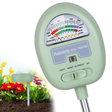 Soil Moisture Meter,4-in-1 Soil Ph Meter, Soil Tester for Moisture, Light, Nutrients, pH, Soil Ph Test Kit, Great for Garden, Lawn, Farm