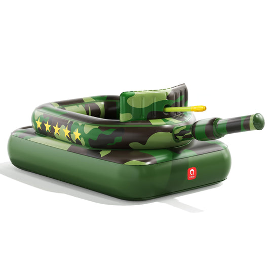 QPAU Inflatable Tank Pool Float for Adults & Kids – Ride-On Camouflage Floaty with Water Cannon, Swim Raft Toy for Boys Girls, Lake Beach Backyard Party Floaties