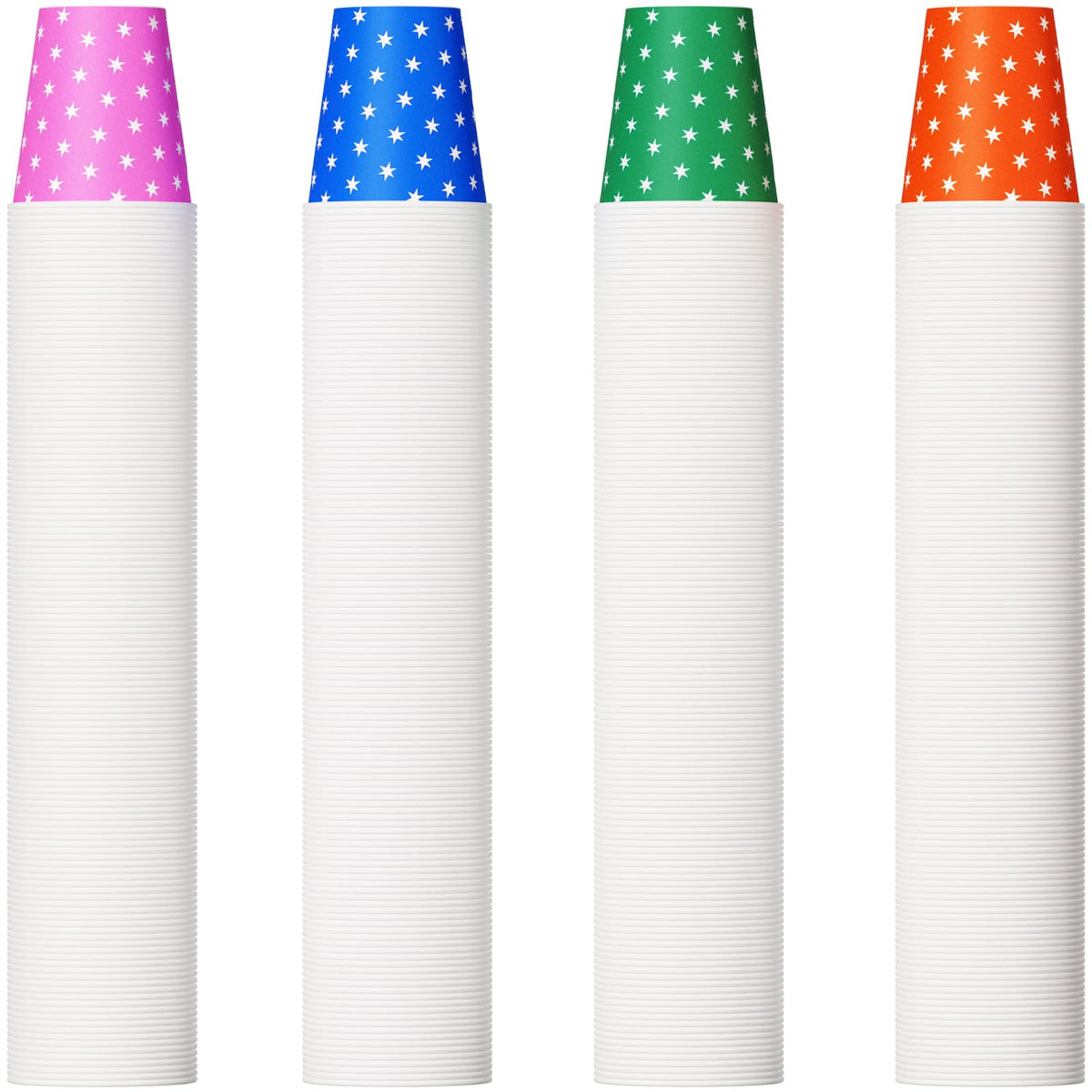 500 Pack 5oz Paper Cups, Multicolor Paper Disposable Cups, Small Mouthwash Cups, Cold Beverage Drinking Cup for Party,Travel and Event (Stars)