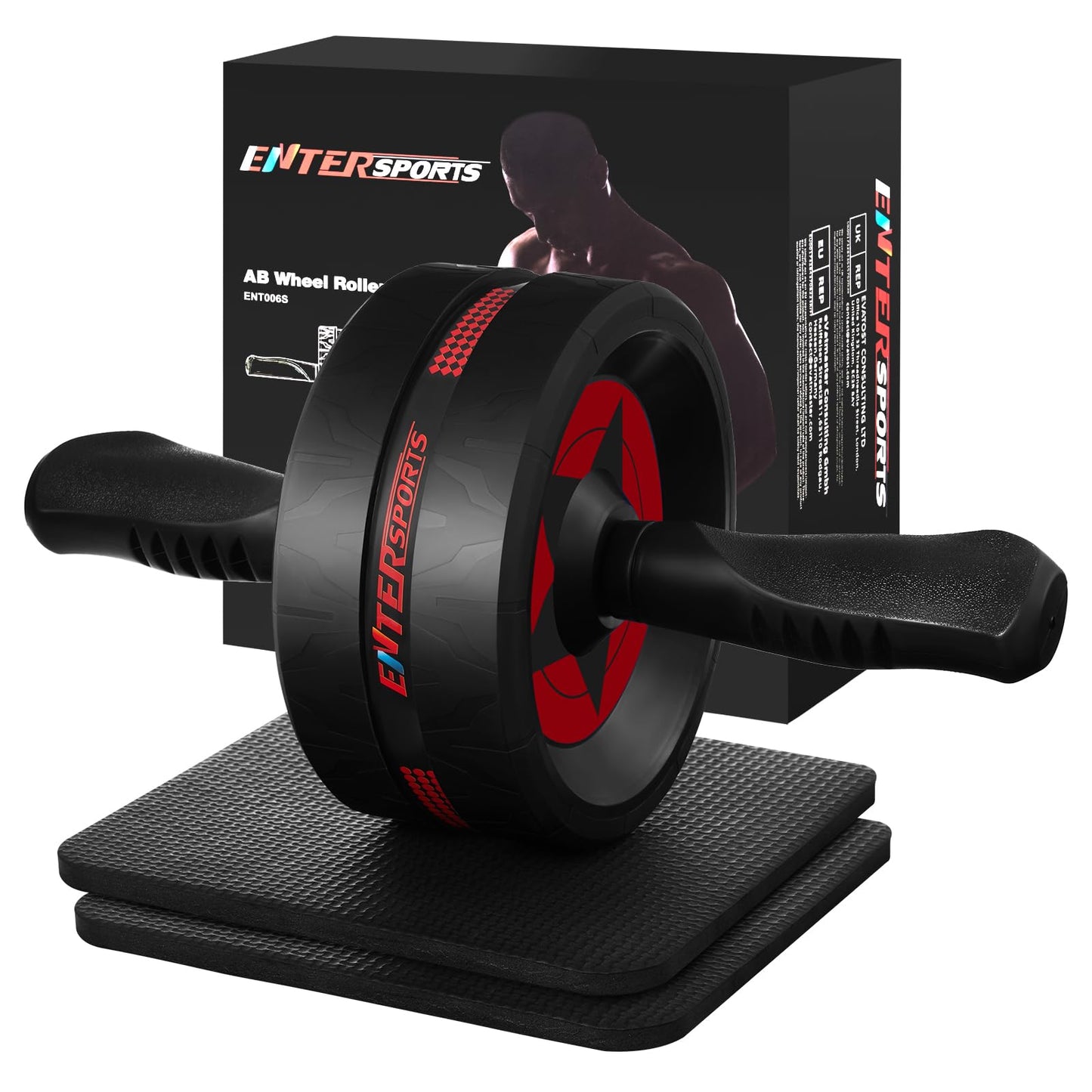 EnterSports Ab Roller Wheel for Abs Workout - Abdominal Exercise Equipment with 2 Knee Pads for Home Gym, Core Strength Training, Fitness Equipment for Men & Women