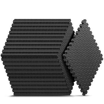 Home Gym Mat, Puzzle Exercise Mat, EVA Interlocking Foam Floor Tiles for Home Workout Equipment and Kids' Play Areas - Black, 24 in x 24 in x ½ in