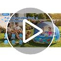 Foldable Kiddie Pool with Canopy 47IN Toddler Baby Pool with Detachable UPF 50+ Shade, Carry Bag Hard Plastic Foldable Swimming Pool Portable Summer Water Play Pool for Outdoor Backyard Beach