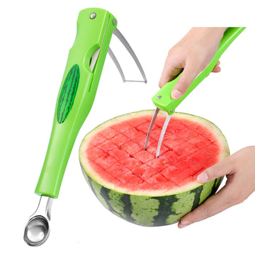 OLESBUR Premium Watermelon Cutter - 3 in 1 Watermelon Cutter Slicer Tool - Foldable Watermelon Slicer - Fruit Cutter for Kitchen Gadgets