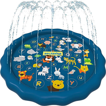SplashEZ 3-in-1 Splash Pad, Sprinkler for Kids & Baby Pool for Learning – Toddler Sprinkler Pool, 60’’ Outside Water Toys